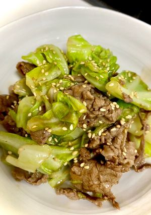 キャベツの牛肉の中華風焼肉炒め-レシピのメイン写真