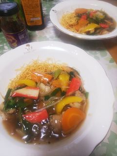 簡単、簡単、万歳→あんかけ皿うどん-レシピのメイン写真