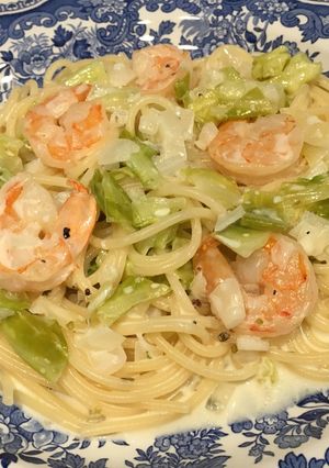 クリーミー♪☆キャベツとえびのスパゲティ-レシピのメイン写真