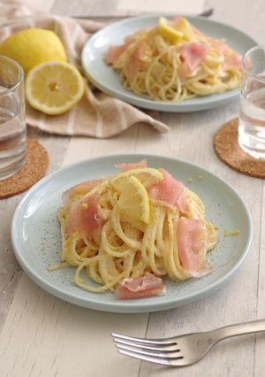 生ハムのせレモンクリームパスタ-レシピのメイン写真