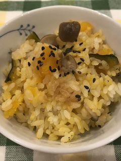 「きみまろ」カボチャの炊き込みご飯-レシピのメイン写真