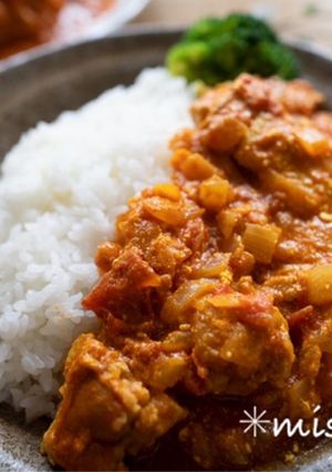 m油不使用！トマトチキンカレー-レシピのメイン写真