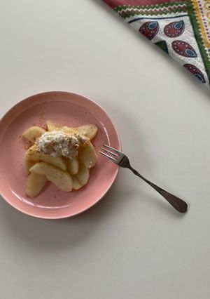 リンゴのコンポートカッテージチーズのせ-レシピのメイン写真