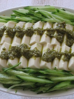 豆腐のバジルカプレーゼ ローフード-レシピのメイン写真