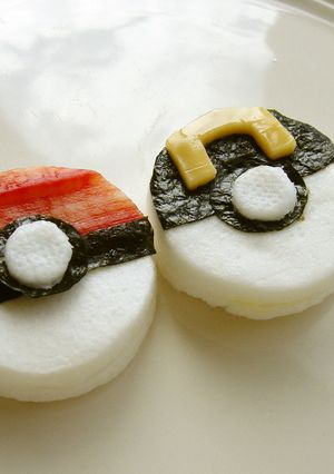 はんぺんで☆モンスターボール（キャラ弁）-レシピのメイン写真
