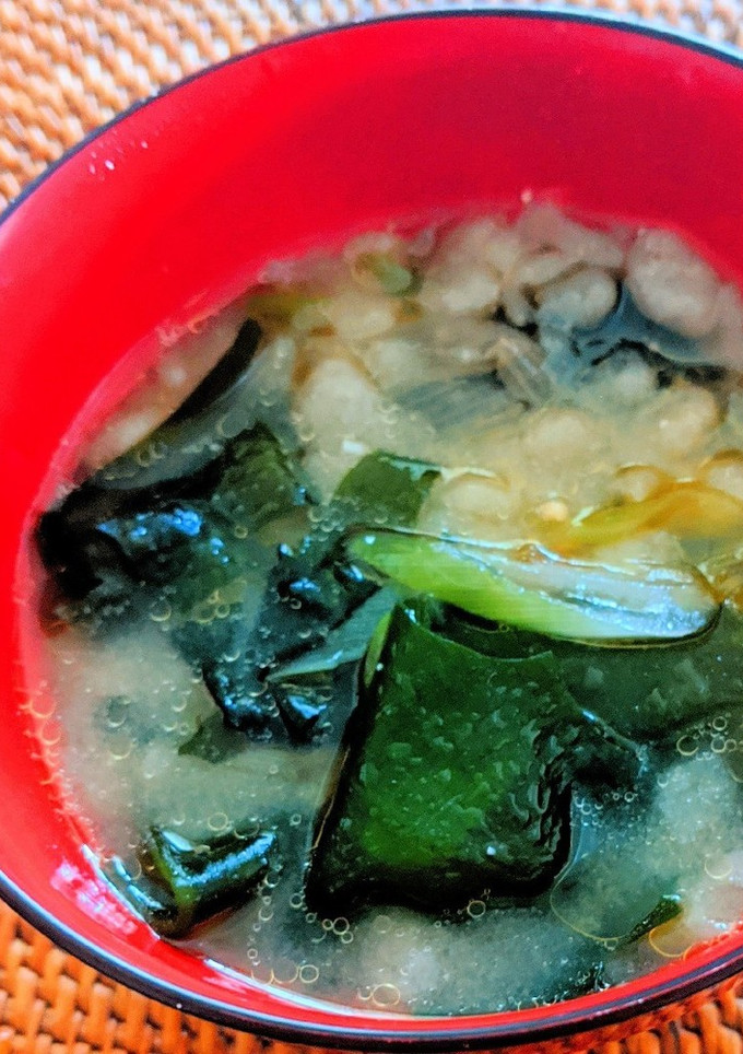 長ネギとわかめ・揚げ玉の味噌汁-レシピのメイン写真