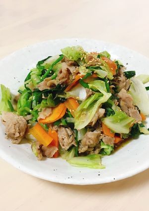 豚肉とキャベツとニラの中華炒め-レシピのメイン写真