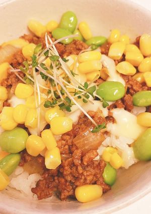 とろーりチーズのカレーそぼろ丼-レシピのメイン写真