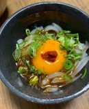 簡単おつまみ☆イカ刺しのユッケ風