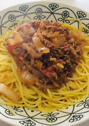 219夏休みランチ①赤ワインミートソース-レシピのメイン写真