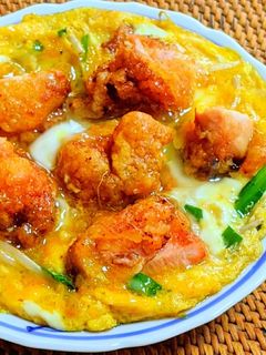 鶏の唐揚げ もやしニラ玉 & 丼-レシピのメイン写真