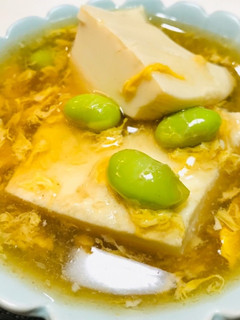 枝豆おかず・枝豆と卵のあんかけ豆腐-レシピのメイン写真