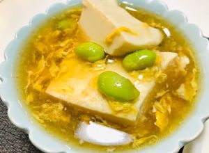 枝豆おかず・枝豆と卵のあんかけ豆腐-レシピのメイン写真