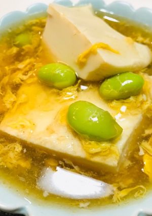 枝豆おかず・枝豆と卵のあんかけ豆腐-レシピのメイン写真