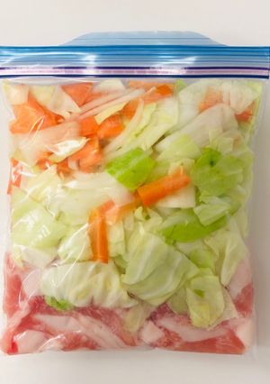 【下味冷凍】節約！豚コマ野菜炒め-レシピのメイン写真