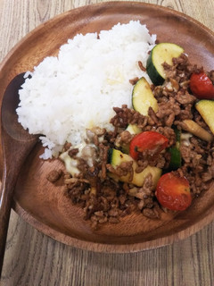 夏野菜とひき肉の和風カレー炒め-レシピのメイン写真
