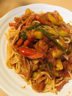 トマト缶&パプリカのトマトソースパスタ-レシピのメイン写真