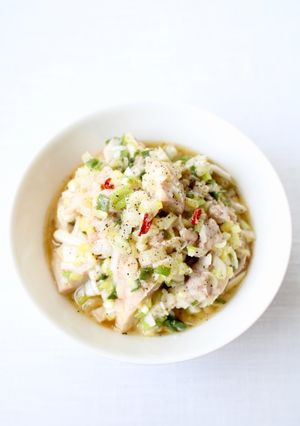 レンジで簡単シットリ【鶏のネギだれ和え】-レシピのメイン写真