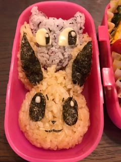 48キャラ弁 イーブイ&ミュウ-レシピのメイン写真