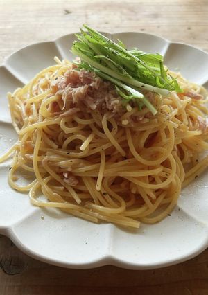 mレンジで！鯖（ツナ）缶の和風パスタ-レシピのメイン写真