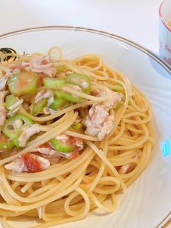 梅風味*ささみとオクラの冷製パスタ-レシピのメイン写真