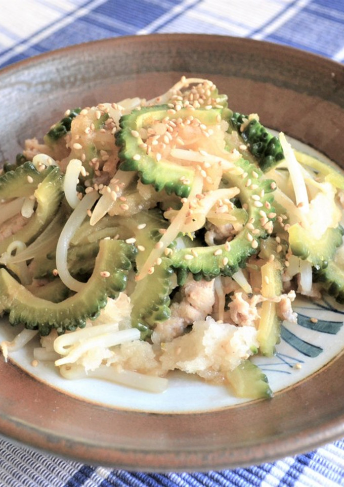 ゴーヤと豚肉のさっぱりみぞれ煮♪-レシピのメイン写真