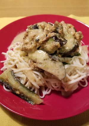 鯖と茄子のゴマダレひやむぎ☆-レシピのメイン写真