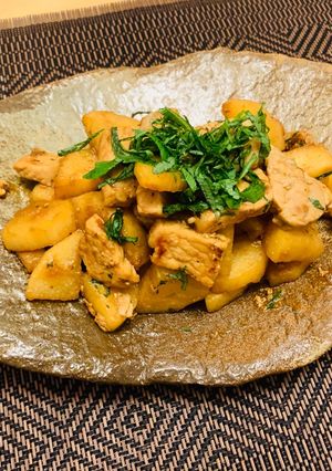 豚ロースと山芋の梅ポン炒め-レシピのメイン写真
