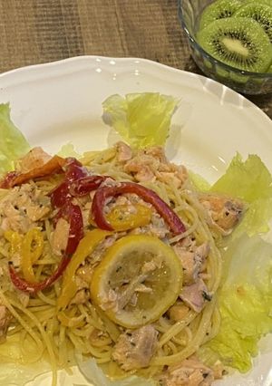 塩レモンパスタソースでサーモンのパスタ-レシピのメイン写真