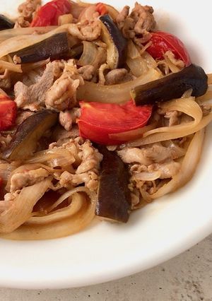 *豚肉となす、トマトの炒め物*-レシピのメイン写真