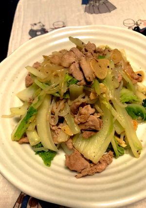 ご飯に合う白滝と白菜のにんにく炒め-レシピのメイン写真
