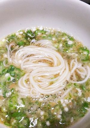 オクラと梅のそうめん-レシピのメイン写真