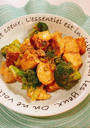 鶏胸肉ブロッコリー厚揚げのケチャマヨ炒め-レシピのメイン写真