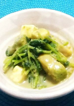 アボカドとチーズと豆苗の豆乳おかか和え-レシピのメイン写真