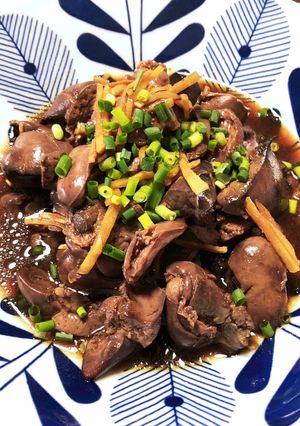 ハツ付き鶏レバーの甘辛煮（覚書）-レシピのメイン写真