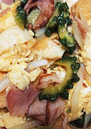 厚揚げと焼き豚でゴーヤチャンプルー♬-レシピのメイン写真