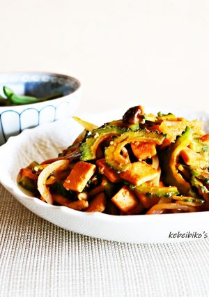 高野豆腐とゴーヤのピリ辛甘だれ炒め-レシピのメイン写真