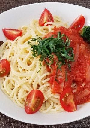 ♪トマト缶でベーコンの冷製パスタ♪-レシピのメイン写真