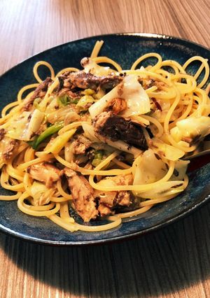 サバ缶で簡単ペペロンチーノ！-レシピのメイン写真