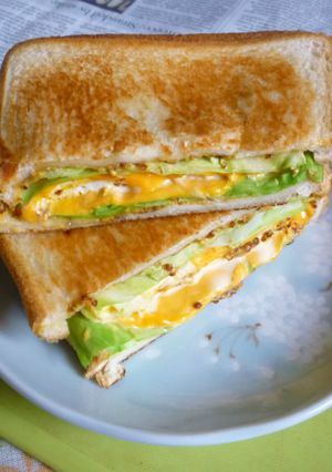 粒入りマスタード＋卵焼きのホットサンド２-レシピのメイン写真