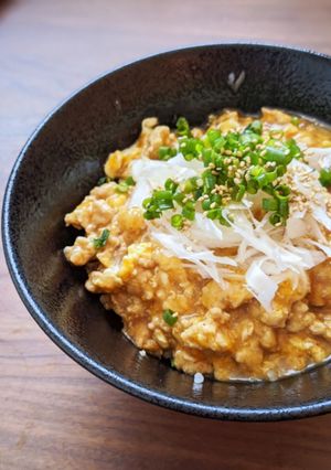 鶏ひき肉のヘルシー餡掛け親子丼-レシピのメイン写真