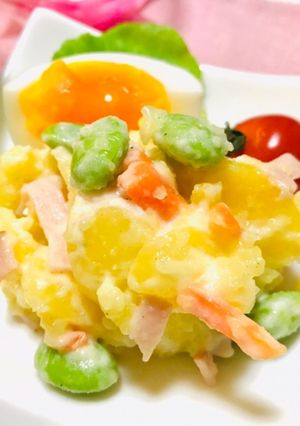 夏野菜で枝豆ポテトサラダ-レシピのメイン写真