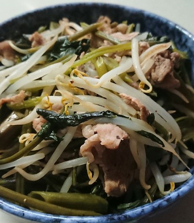 もやしかさ増し空芯菜炒め-レシピのメイン写真