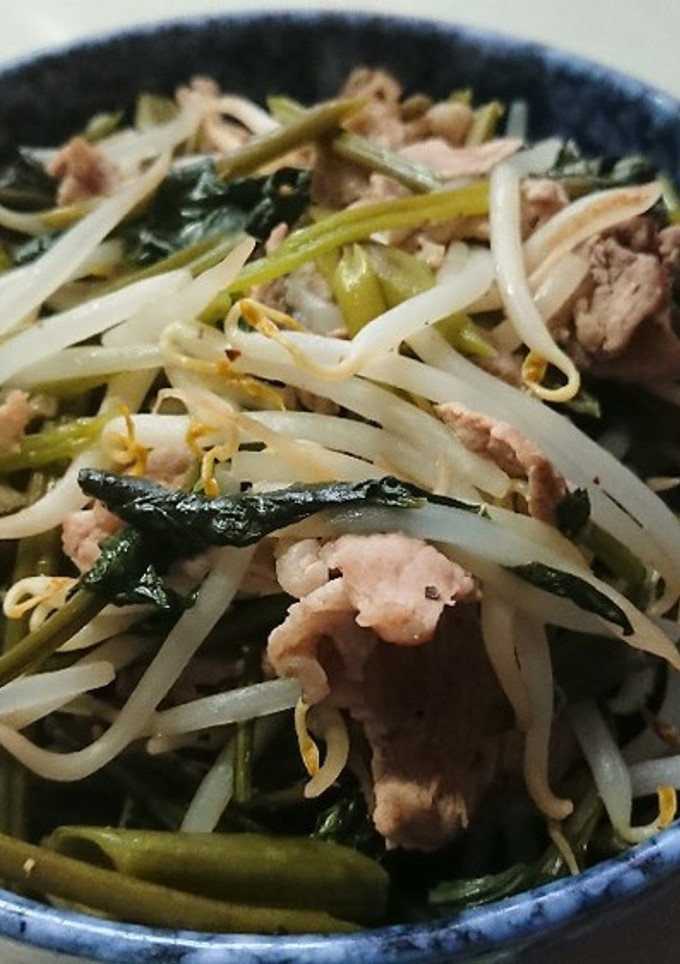 もやしかさ増し空芯菜炒め-レシピのメイン写真