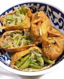 余った味付け稲荷の皮でササゲ豆の煮付け！