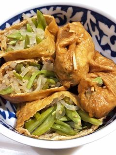 余った味付け稲荷の皮でササゲ豆の煮付け!-レシピのメイン写真