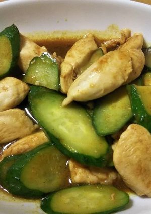 きゅうりとささみのカレー炒め♪-レシピのメイン写真