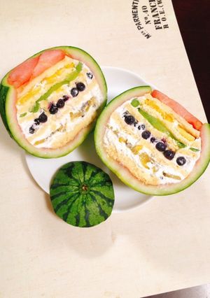 丸ごとスイカケーキ-レシピのメイン写真
