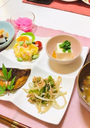 夏のバランスごはん・ブリの照り焼きメイン-レシピのメイン写真