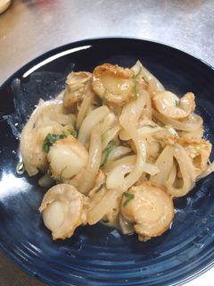 ホタテと玉ねぎねオイマヨ炒め-レシピのメイン写真